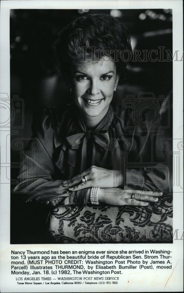 1982 Press Photo Nancy Thurmond Strom Beautiful bride - RRW81663 - Historic Images