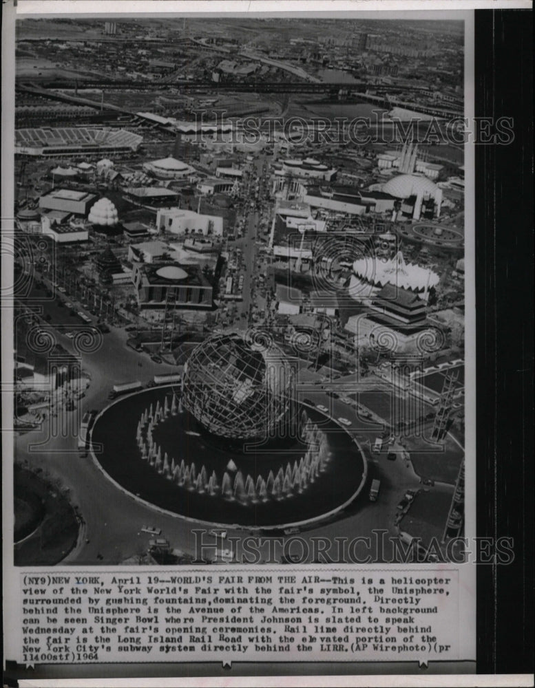 1964 Press Photo Helicopter view New York World&#39;s Fair - RRW81737 - Historic Images