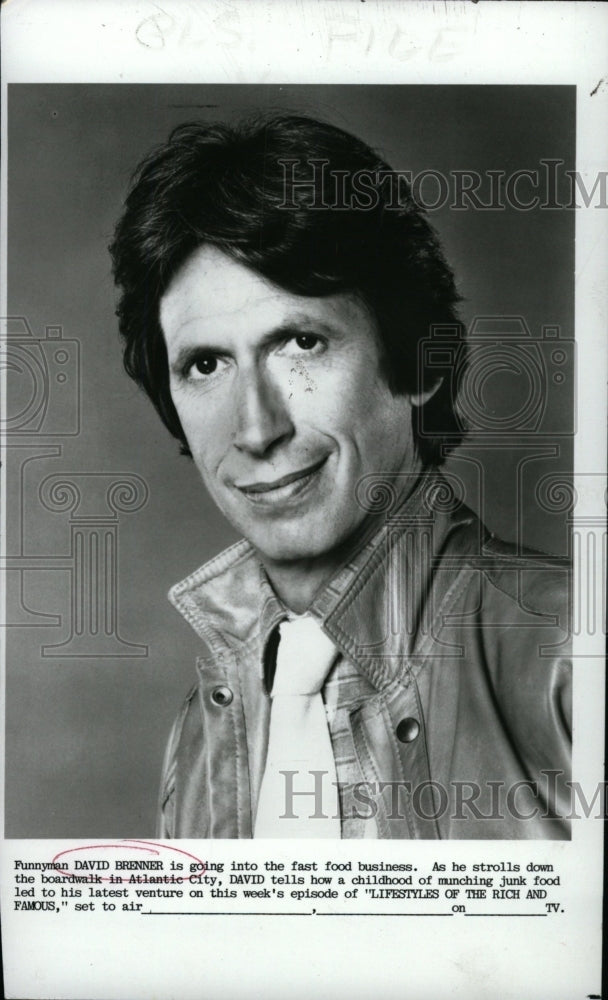 1986 Press Photo David Brenner Comedian Actor Author - RRW82663 - Historic Images