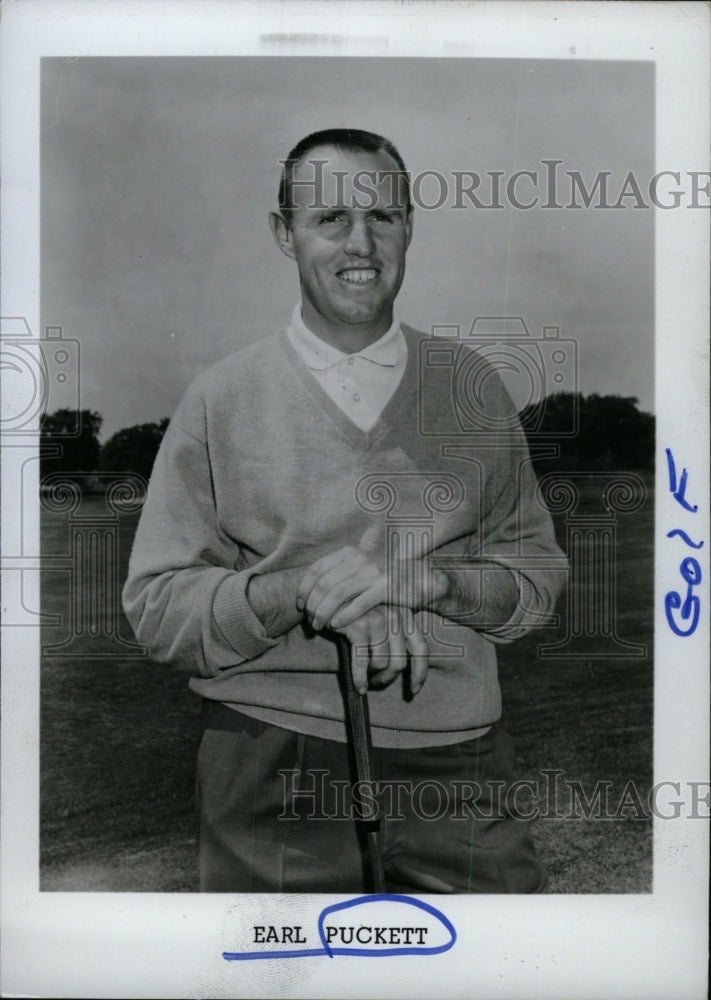 Press Photo Earl Puckett Golf player Smile White Black - RRW82803 - Historic Images