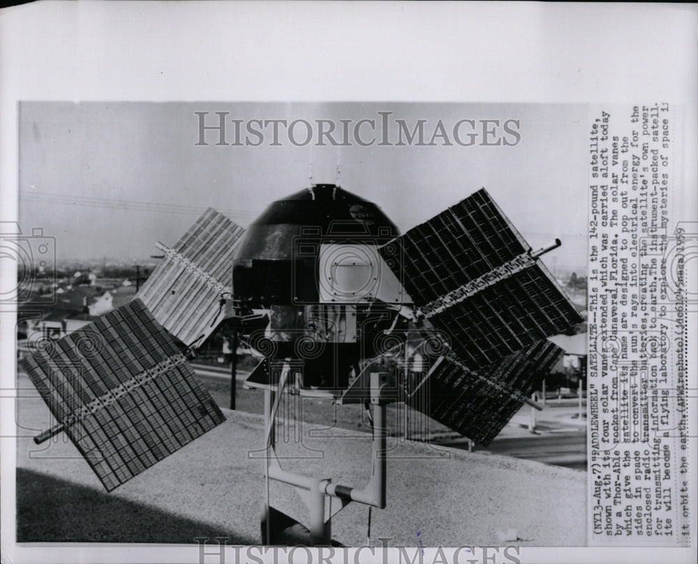 1959 Press Photo 142-pound satellite Thor-Able rocket - RRW83205 - Historic Images