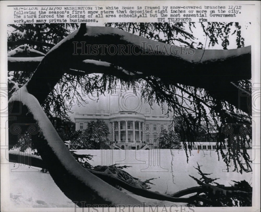 1960 Press Photo White House framed snow-covered - RRW83405 - Historic Images