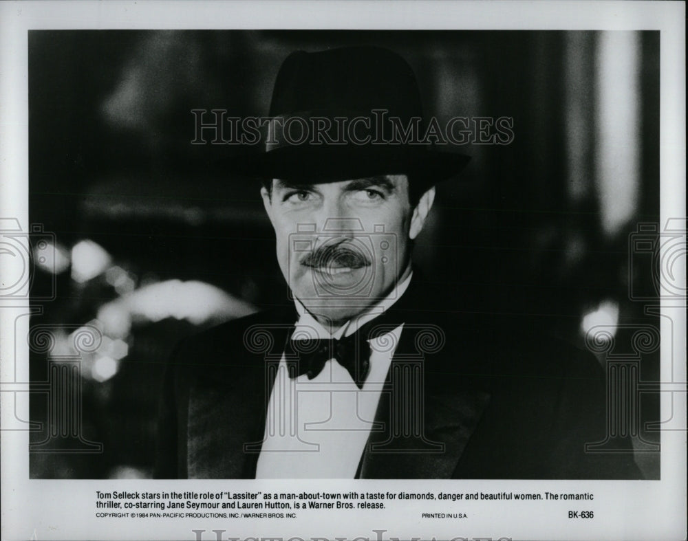 1984 Press Photo Actor Tom Selleck In Movie &quot;Lassiter&quot; - RRW83475 - Historic Images