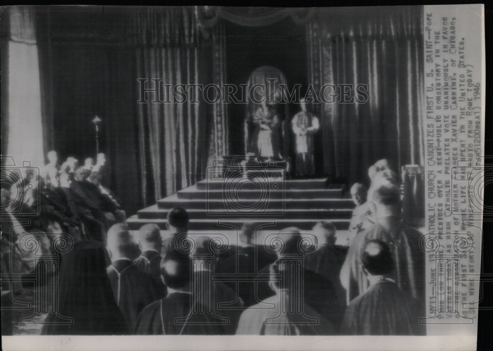 1946 Press Photo Pope Plus High Catholic Prelates Mich - RRW83531 - Historic Images