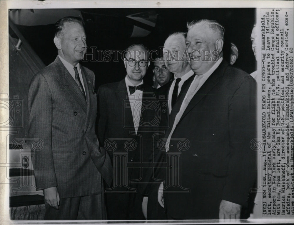 1960 Press Photo Dag Hammarskjold U.N Secretary General - RRW83621 - Historic Images