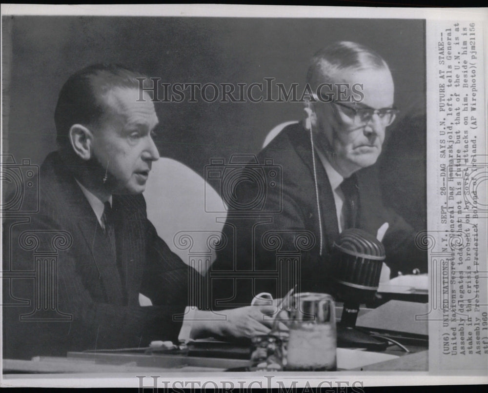 1960 Press Photo United Nations Sec Gen Dag Hammars - RRW83625 - Historic Images