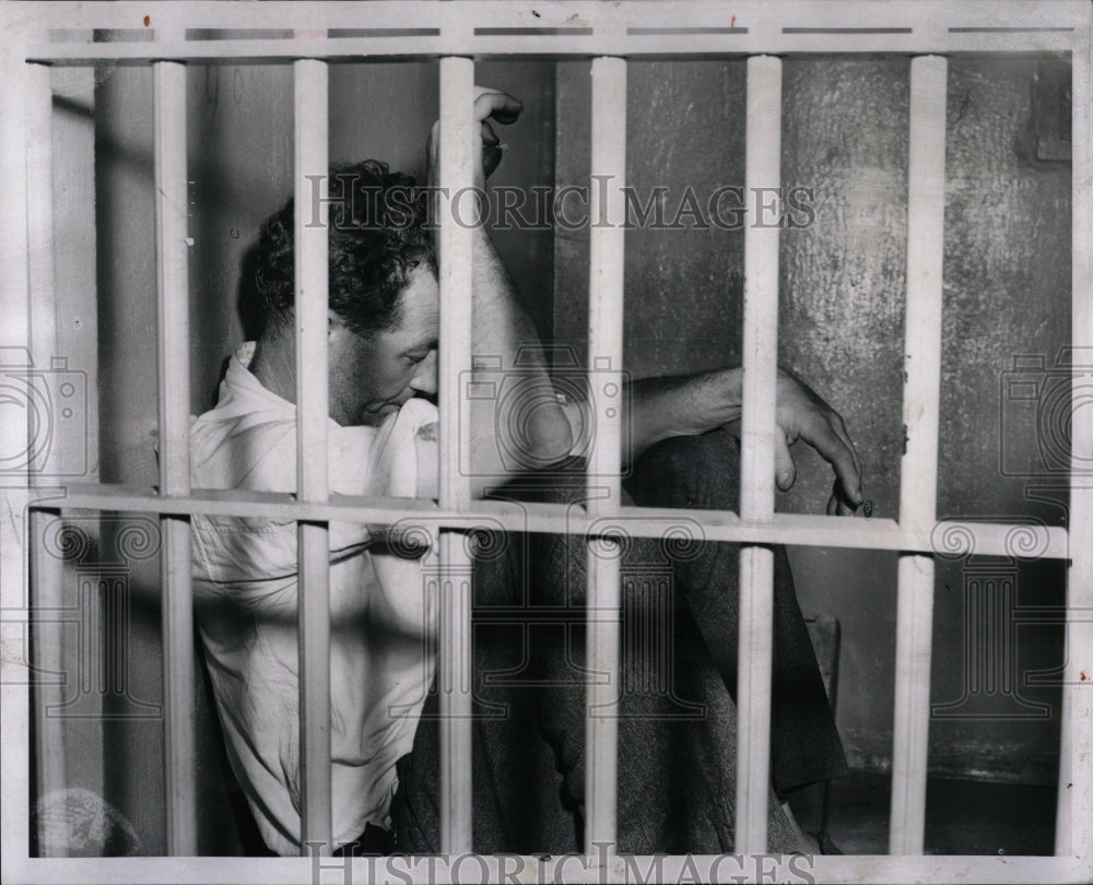 1957 Press Photo Lawrence Richard Turner Behind Bars - RRW83961 - Historic Images