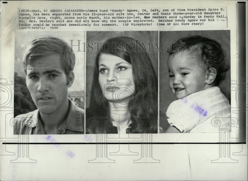 1970 Press Photo JAMES RANDY SON SPIRO T. AGNEW - RRW84263 - Historic ...