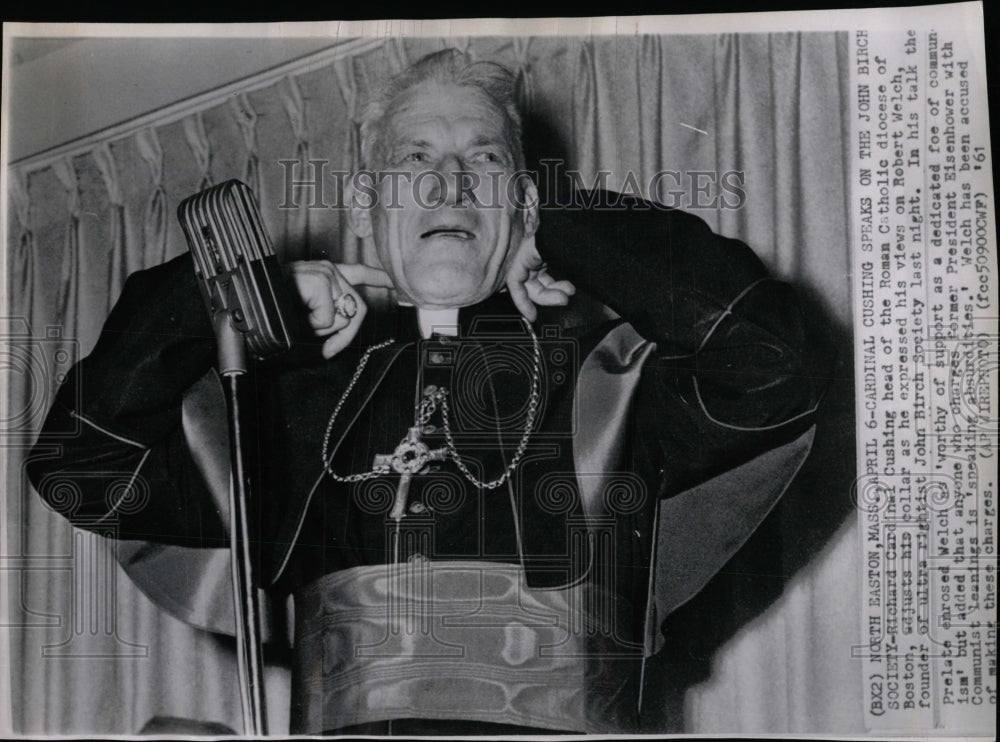 1961 Press Photo cardinal Speaks John Roman Catholic - RRW84439 - Historic Images