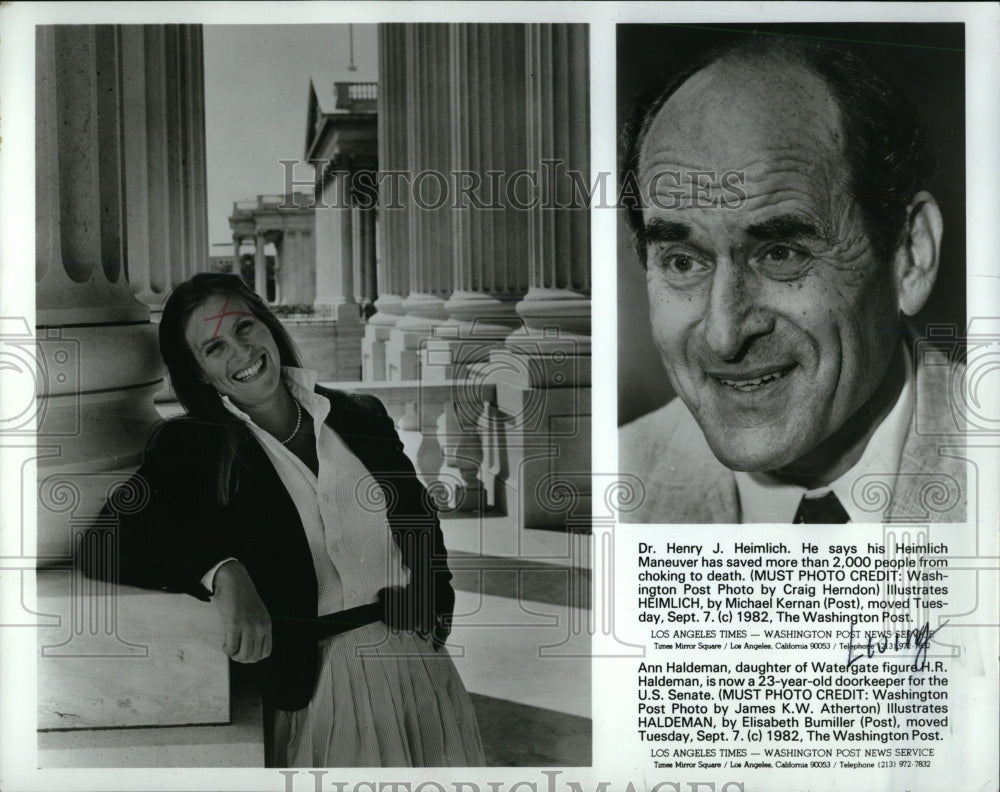 1988 Press Photo Ann Haldeman Doctor Henry Heimlich - RRW84475 - Historic Images