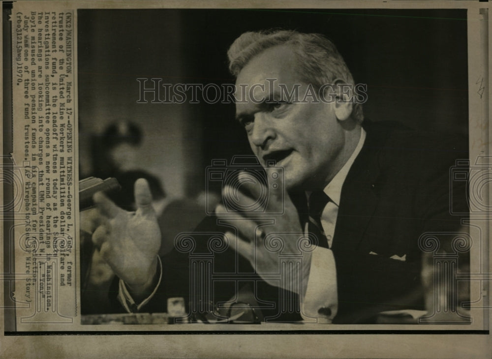 1970 Press Photo George Judy Former Trust United Mine W - RRW84721 - Historic Images