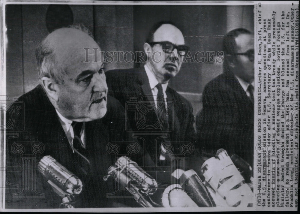 1962 Press Photo Arthur Dean disarmament mission chief - RRW84833 - Historic Images