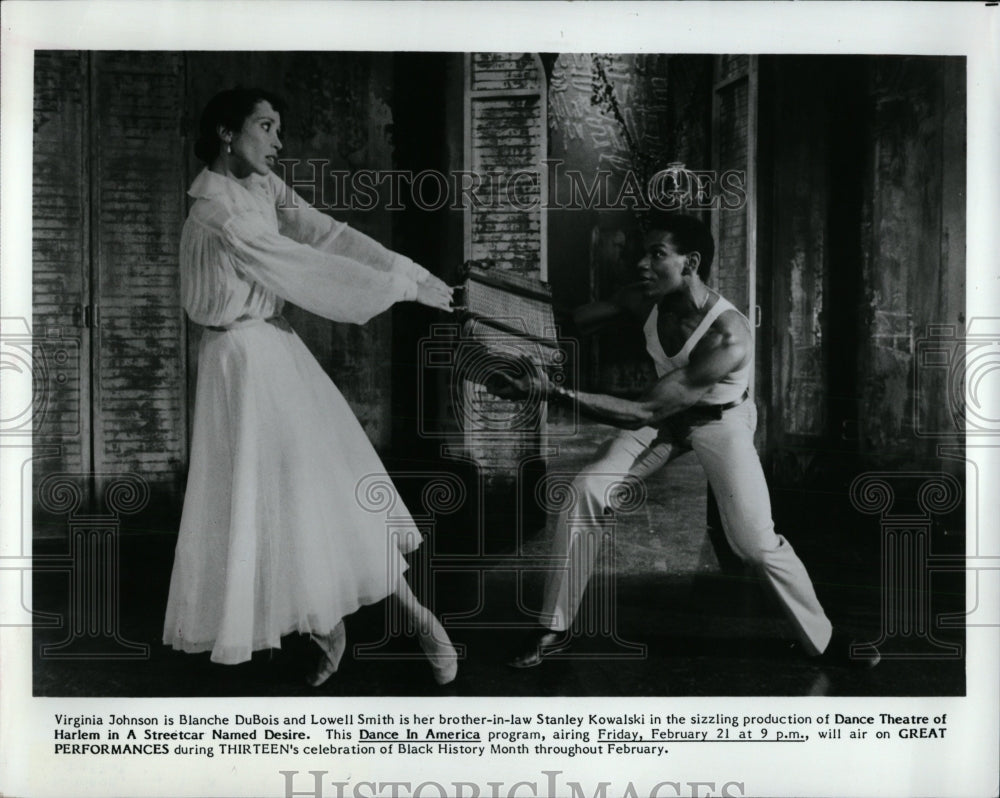 1986 Press Photo Virgina Johnson Blanche Dubious Dance - RRW84895 - Historic Images