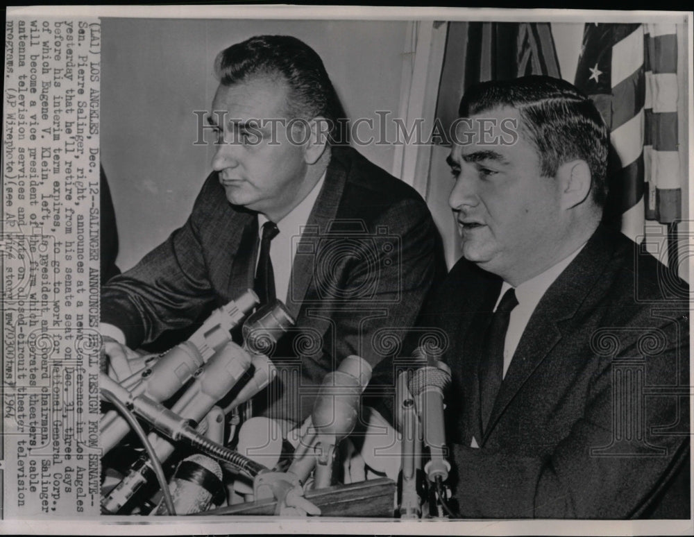 1964 Press Photo Sen. Pierre Salinger - RRW85013 - Historic Images