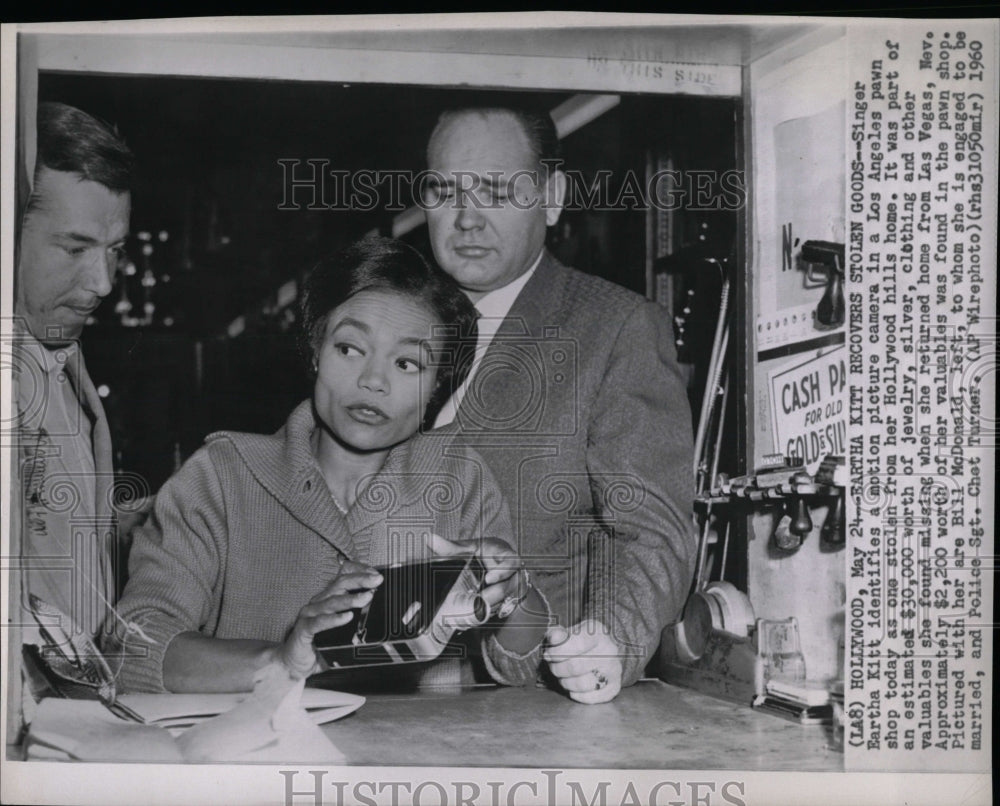 1960 Press Photo Singer Eartha Kitt Los Angeles stolen - RRW85025 - Historic Images