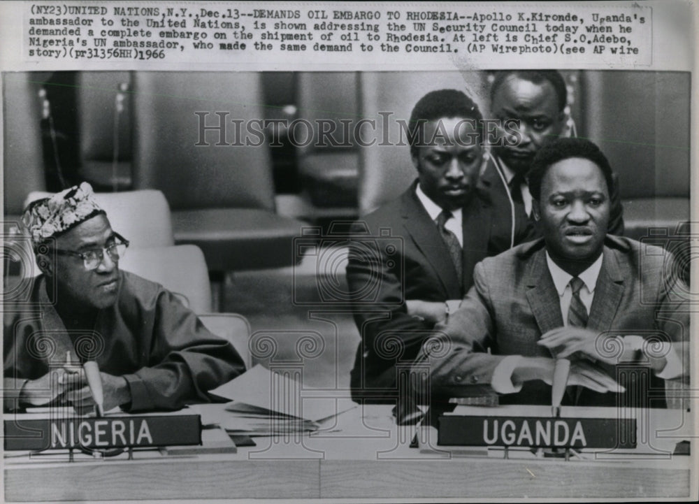 1966 Apollo Kironde Uganda&#39;s Amb to the UN-Historic Images