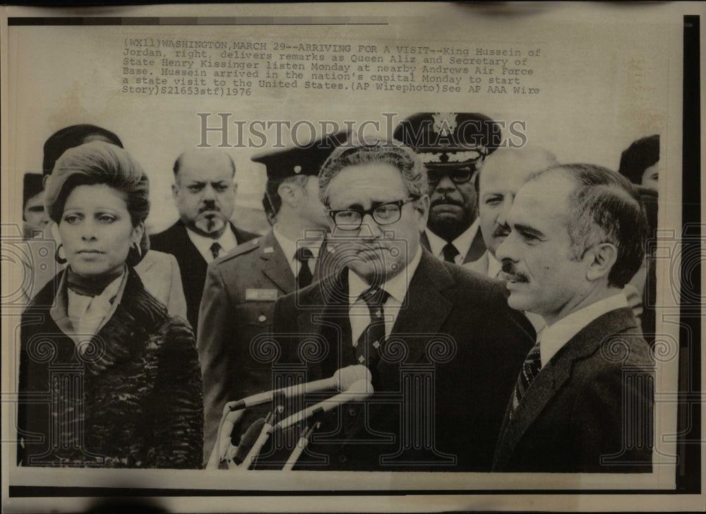 1976 Press Photo Henry Kissinger King Hussein US Visit - RRW85229 - Historic Images