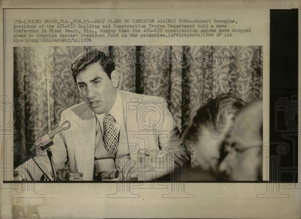 1976 Press Photo ROBERT GEORGINE LABOR UNION ACTIVIST - RRW85277 - Historic Images