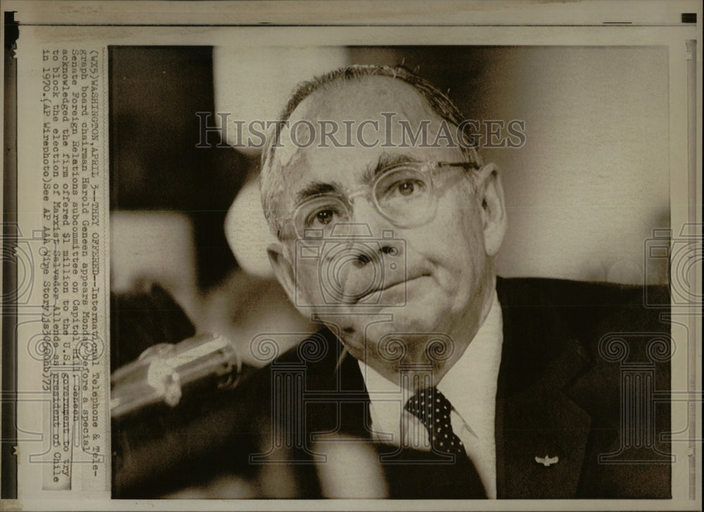 1971 Press Photo Harold geneen Telephone Senate Hill - RRW85283 - Historic Images