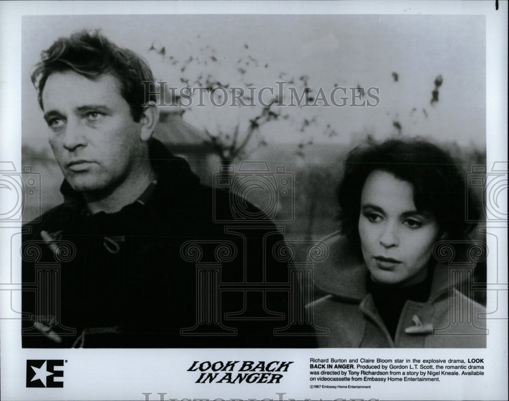 1987 Press Photo Anger Look Back Richard Burton Claire - RRW85351 - Historic Images