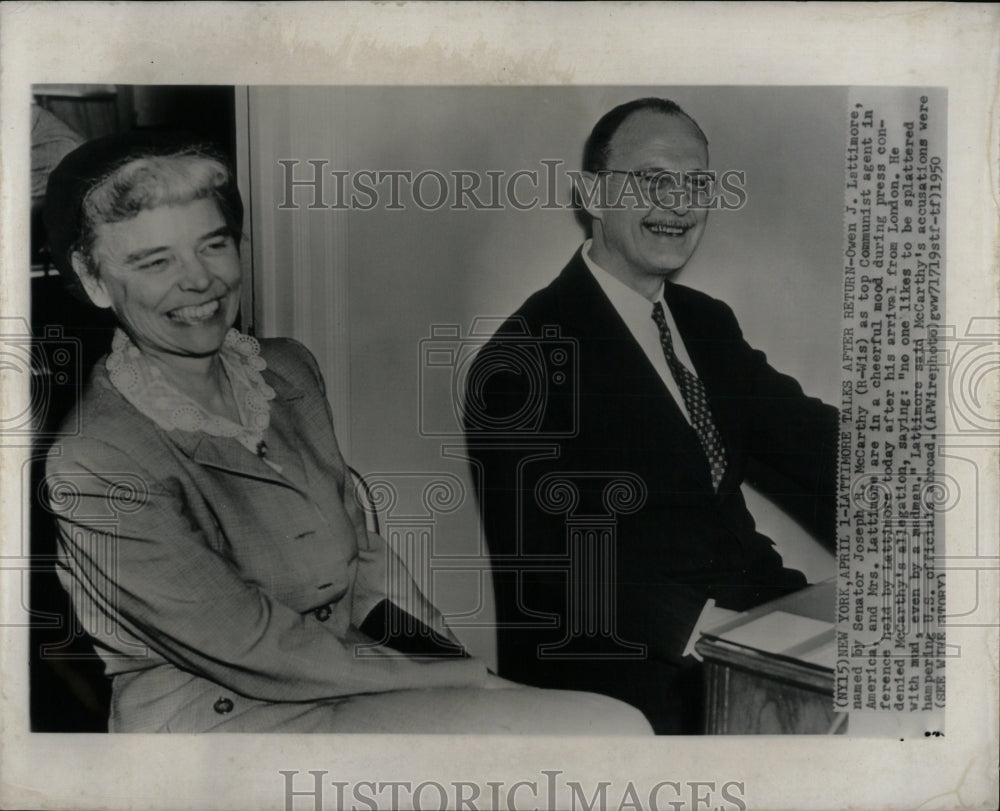 1950 Press Photo Lattimore Joseph McCarthy communist - RRW85505 - Historic Images