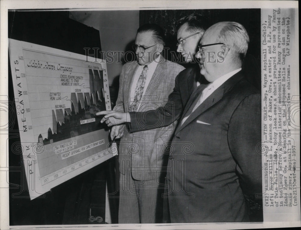 1957 Press Photo Rep. Wayne Aspinall, Mayor William Jac - RRW85553 - Historic Images