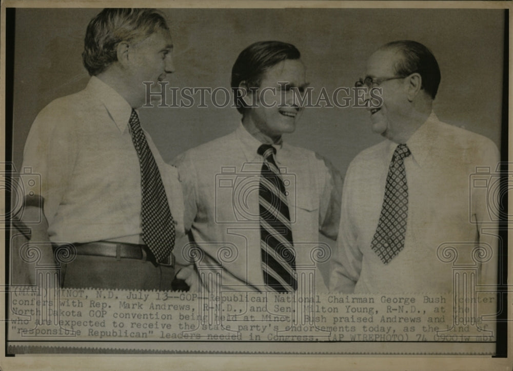 1974 Press Photo Republican George Bush North Dakotagev - RRW85589 - Historic Images