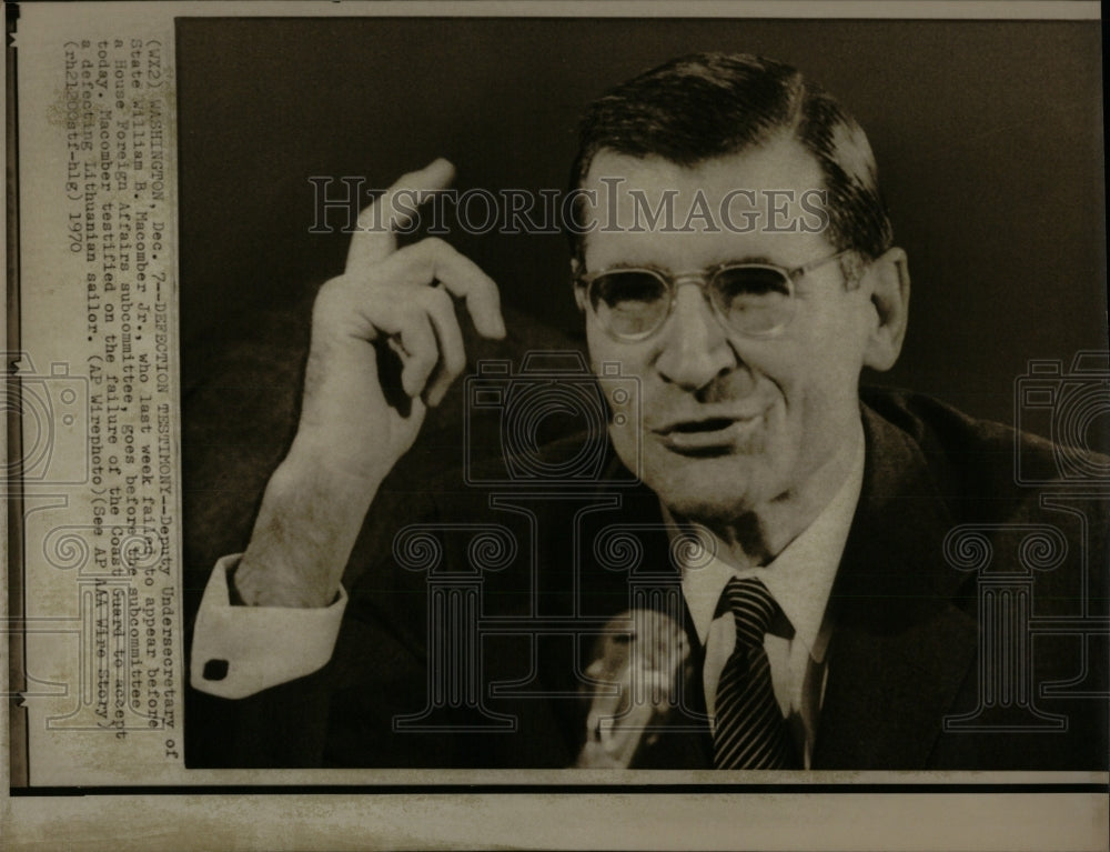 1970 Press Photo William Macomber Defection Testimony - RRW85831 - Historic Images