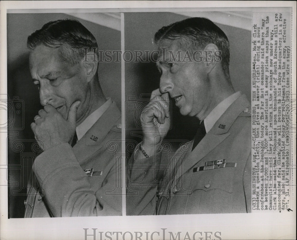 1953 Press Photo General Mark Clark Press Conference - RRW85997 - Historic Images