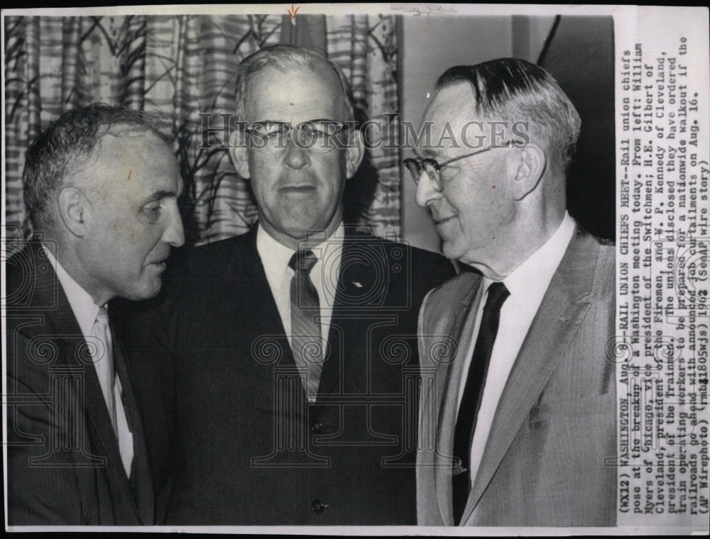 1962 Press Photo William Myers Rail union chief meeting - RRW86021 - Historic Images