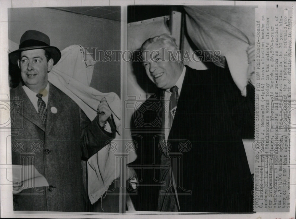1952 Press Photo Donald Rariek and David McDonald candi - RRW86137 - Historic Images