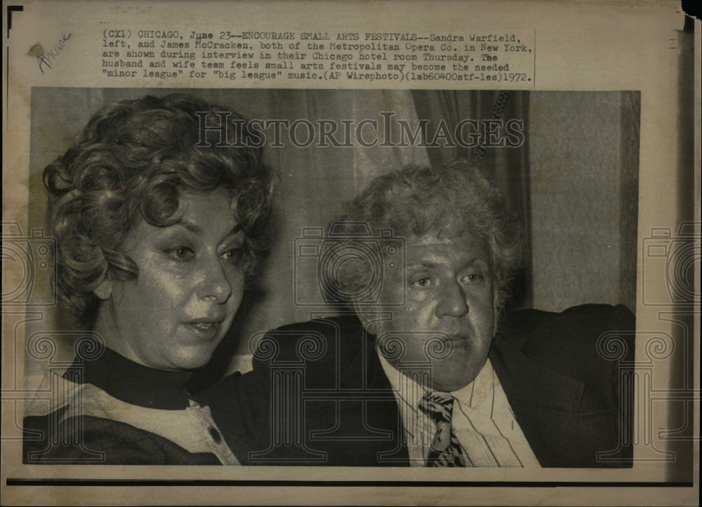 1972 Press Photo Sandra Warfield & James McCracken - RRW86155 - Historic Images