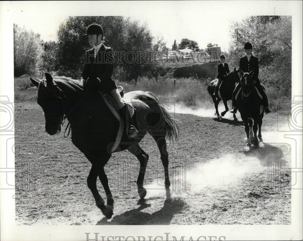 1981 Press Photo Horse kick up English Equitation event - RRW86207 - Historic Images