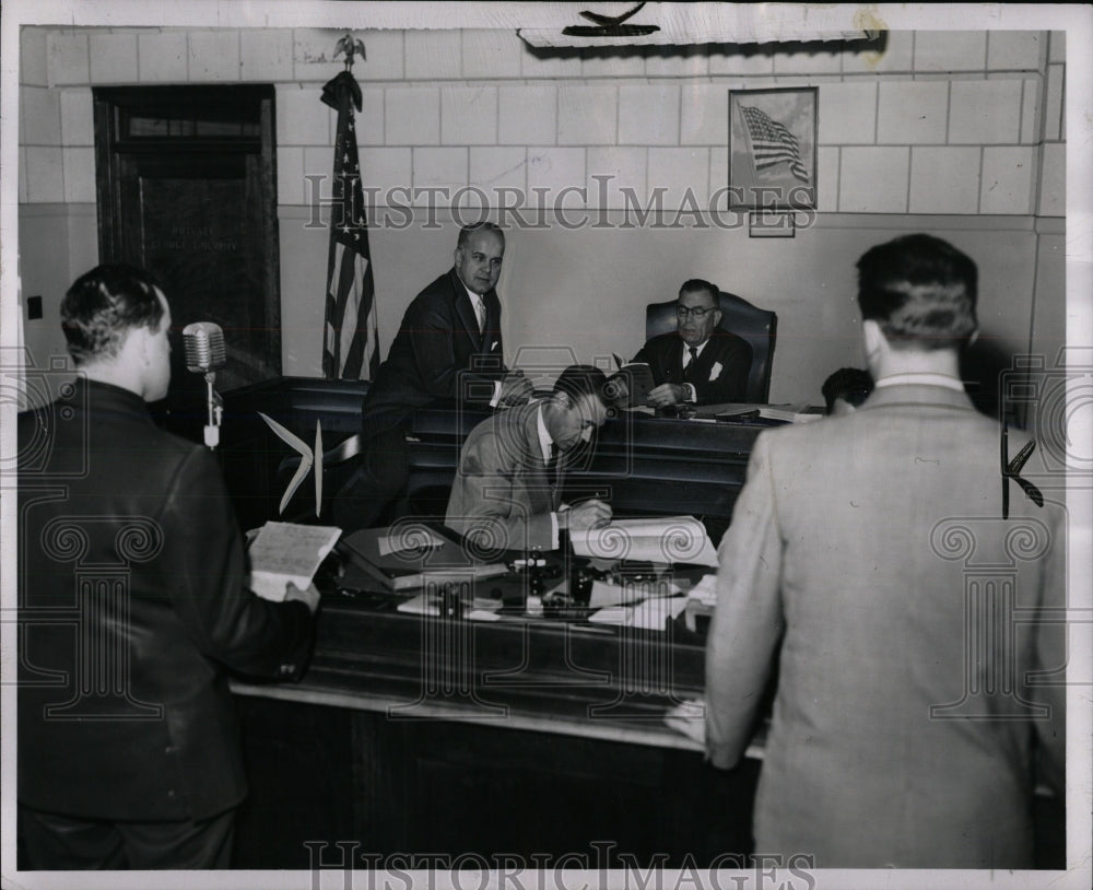 1953 Press Photo Traffic Court Realize Crime Judge Geor - RRW86601 - Historic Images