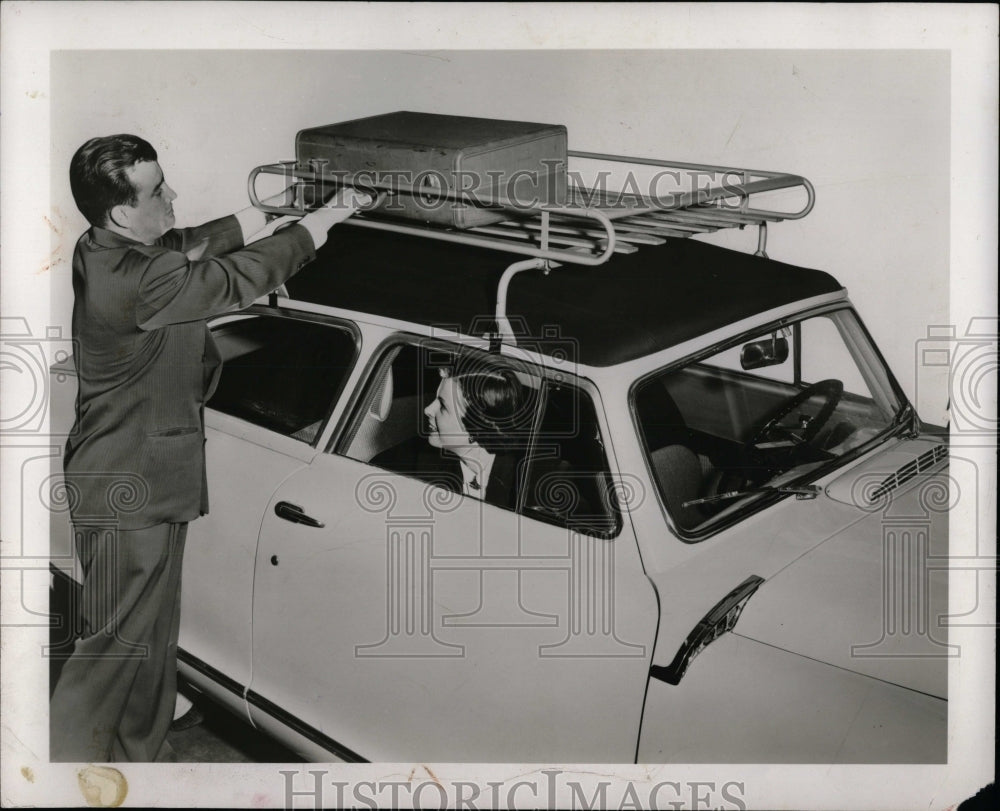 1951 Press Photo Auto Equipment Luggage Rack - RRW86745 - Historic Images