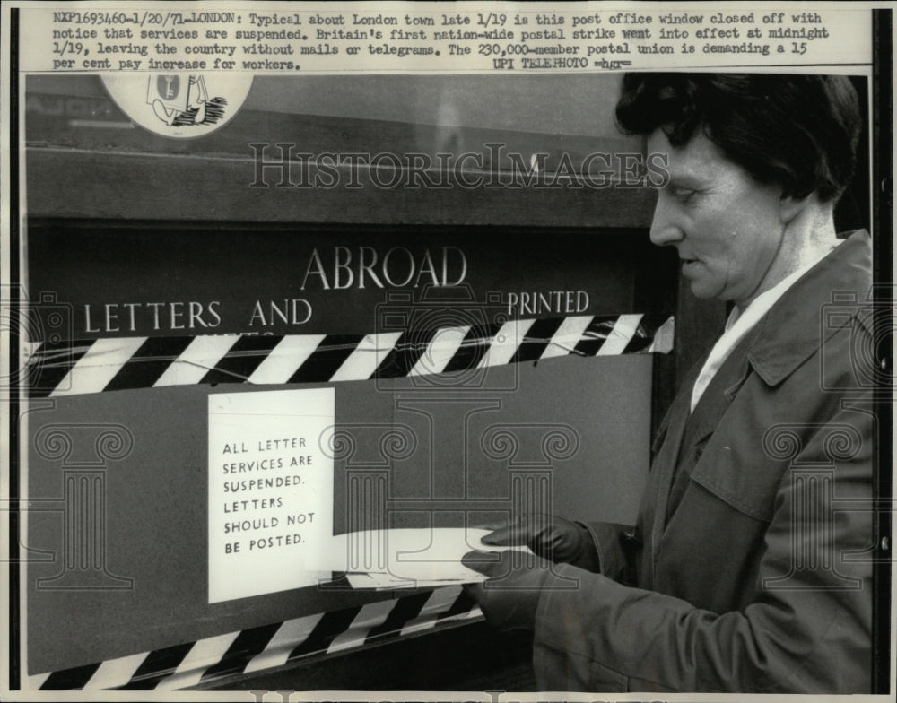 1971 Press Photo Post office on strike due to strike. RRW86887 Historic Images