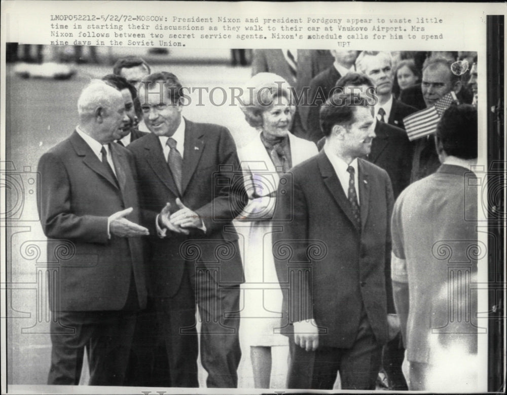 1972 Press Photo President Nixon and President Pordgony - RRW87071 - Historic Images