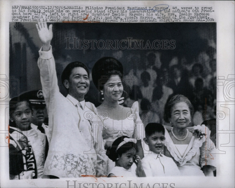 1965 Press Photo Filipino President Ferdinand Marcia - RRW87183 - Historic Images