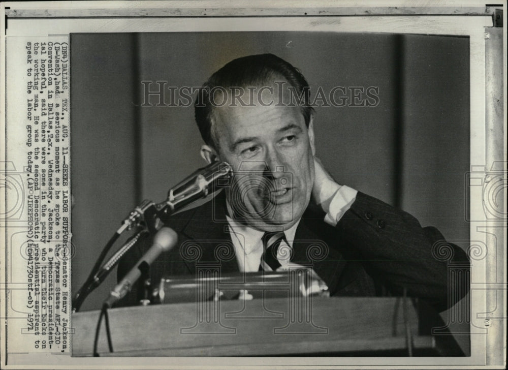 1971 Press Photo Senator Henry Jackson Labor Support - RRW87439 - Historic Images