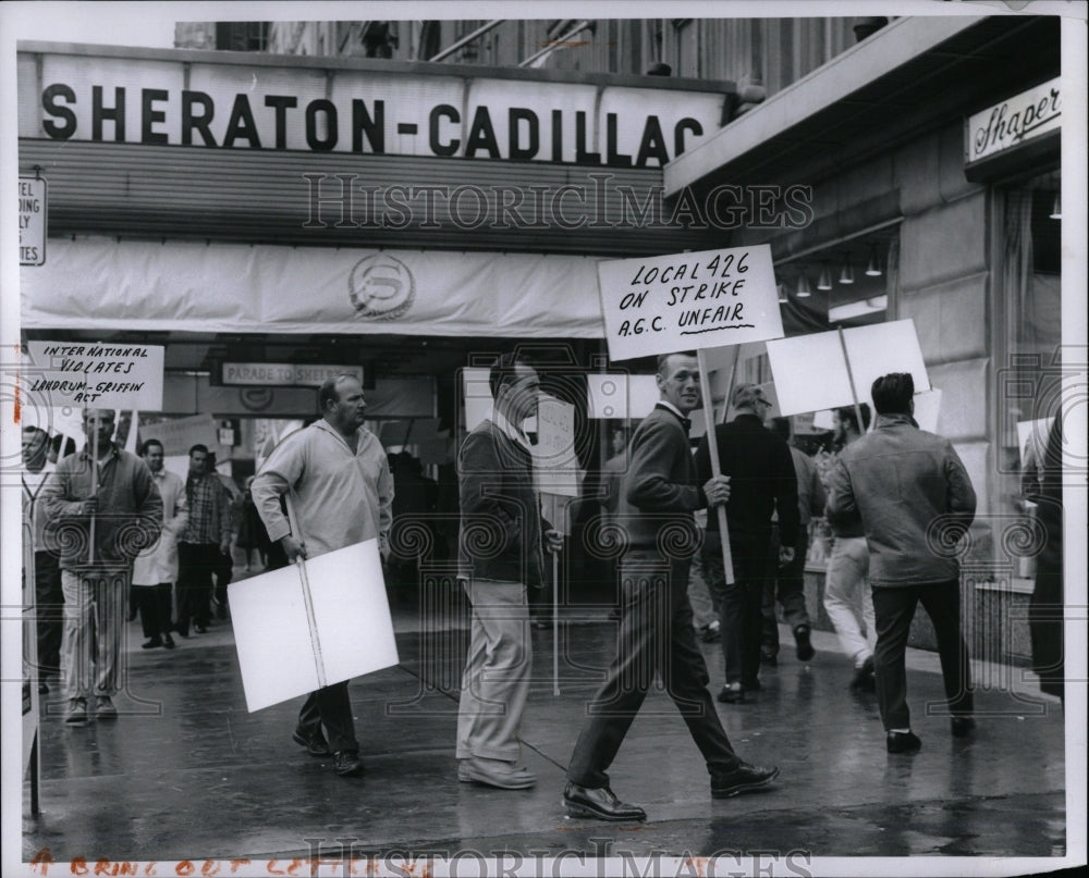 1966 Press Photo Sher Cad Rod Busters protest strike - RRW87659 - Historic Images