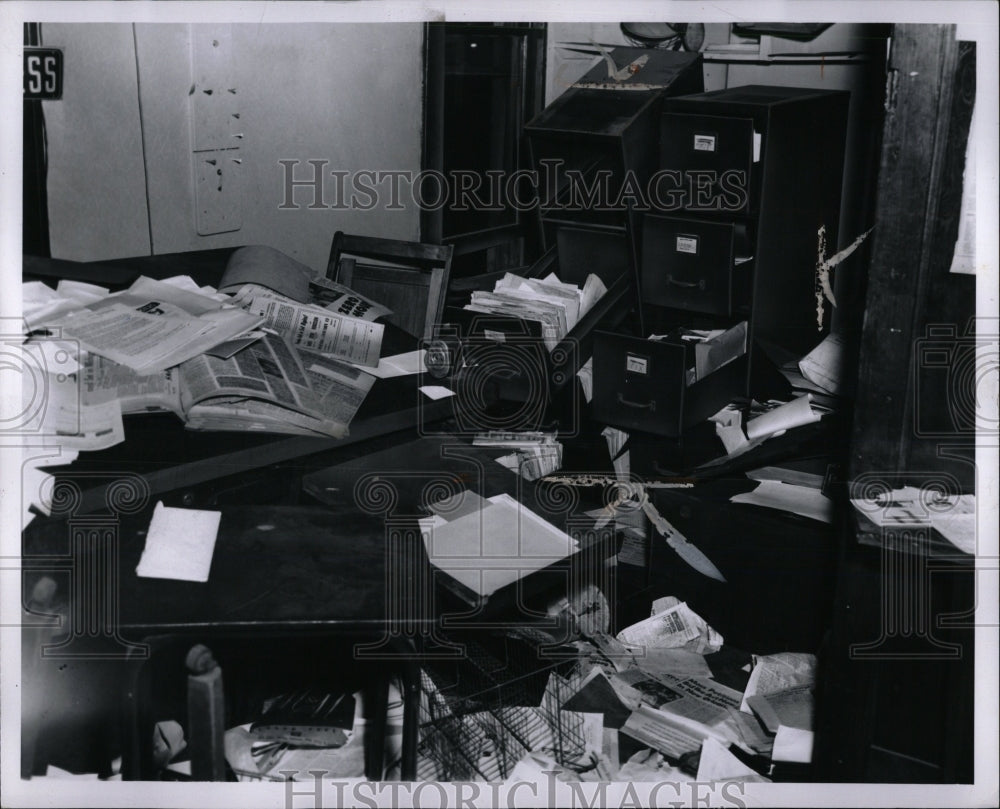 1960 Press Photo Communists Detroit Wrecked Office - RRW88983 - Historic Images