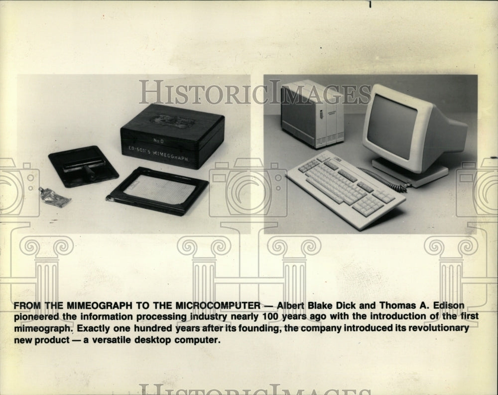 1984 Press Photo Albert Blake Dick Co. Desktop Computer - RRW89391 - Historic Images