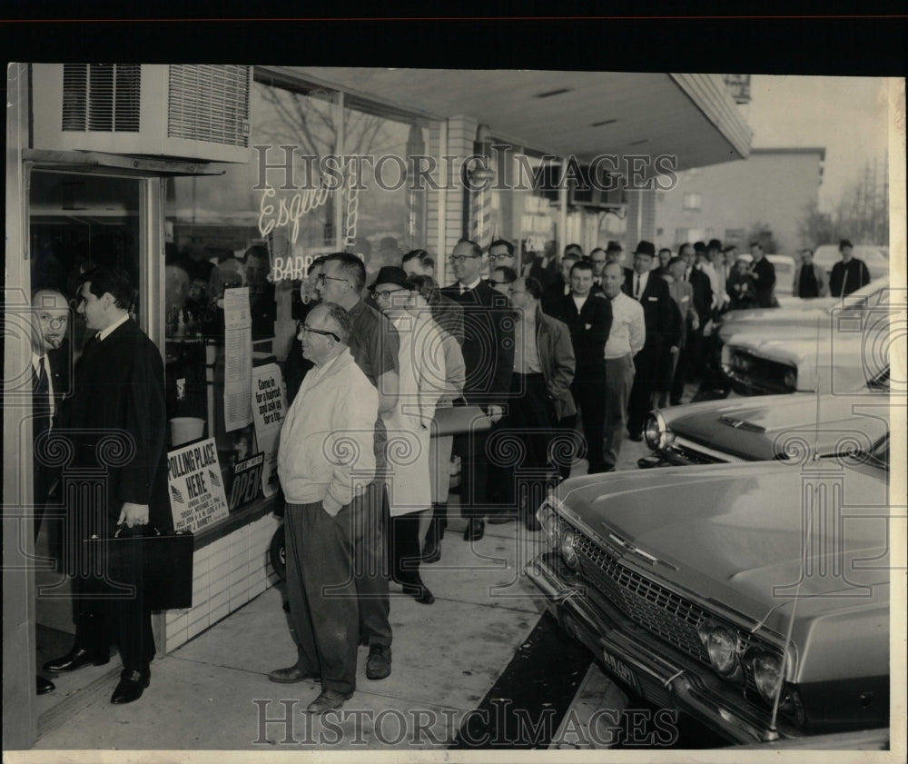 1964 Press Photo voters polling place politician Church - RRW89459 - Historic Images