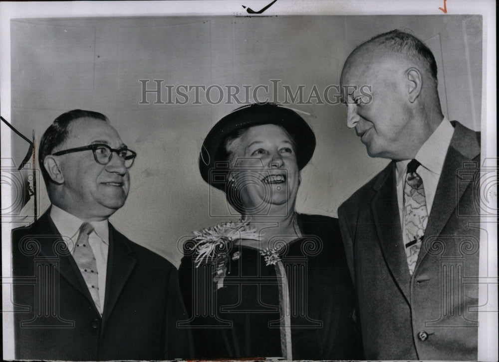 1956 Press Photo Dwight Eisenhower &amp; Albert E. Cobo - RRW89623 - Historic Images