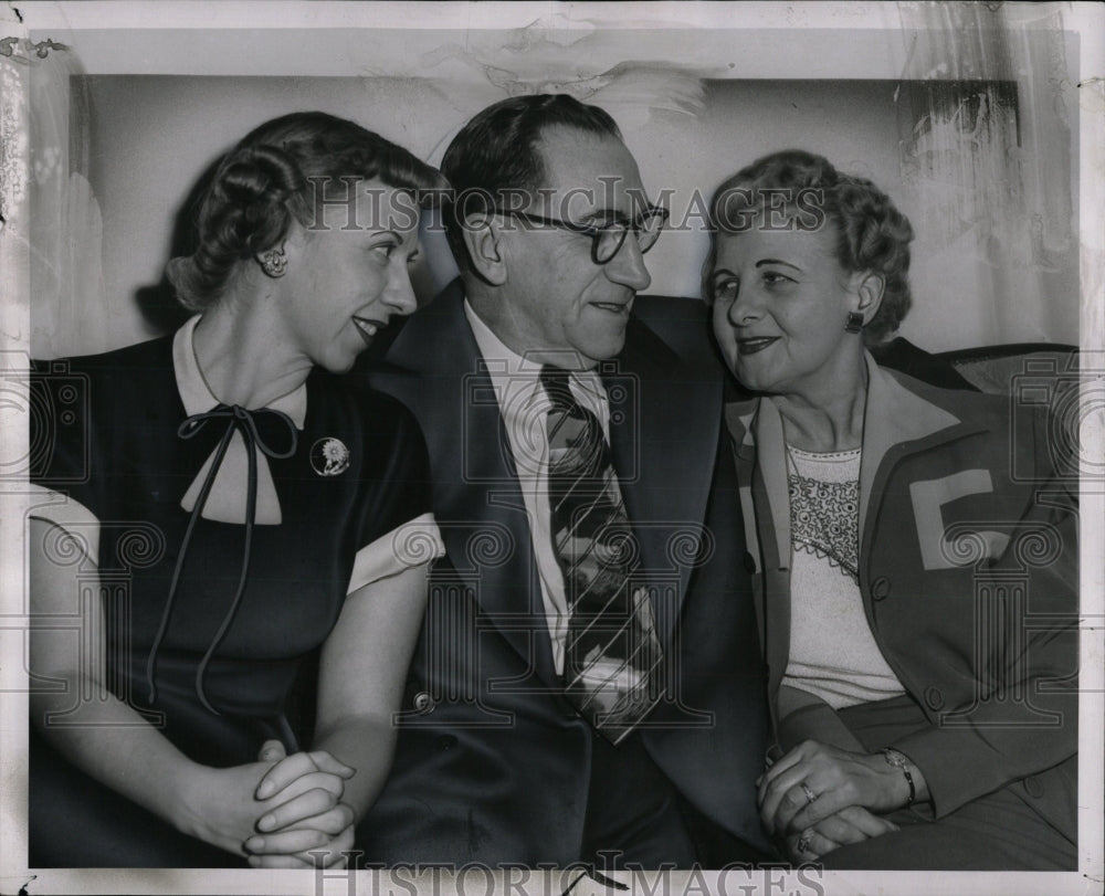 1951 Press Photo Mrs. John Collman mayor Albert Cobo - RRW89681 - Historic Images