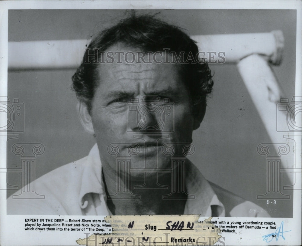 1977 Press Photo Actor Robert Shaw In &quot;The Deep&quot; - RRW89717 - Historic Images