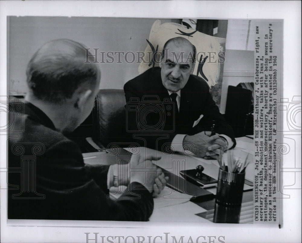 1962 Press Photo Anthony Celebrezze Sec. of Health - RRW90119 - Historic Images