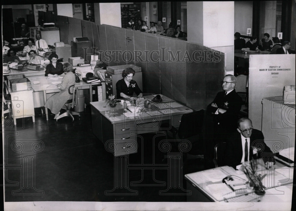 1961 Press Photo Election commission office. - RRW90203 - Historic Images