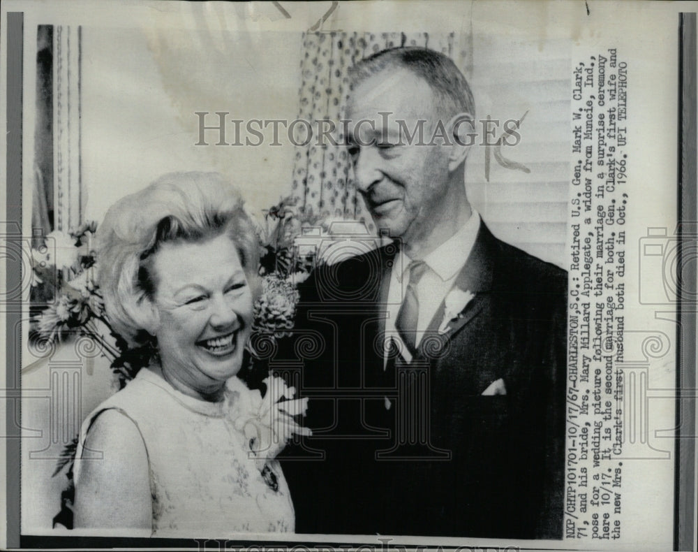 1967 Press Photo Gen. Mark Clark Weds Mary Applegate - RRW90501 - Historic Images