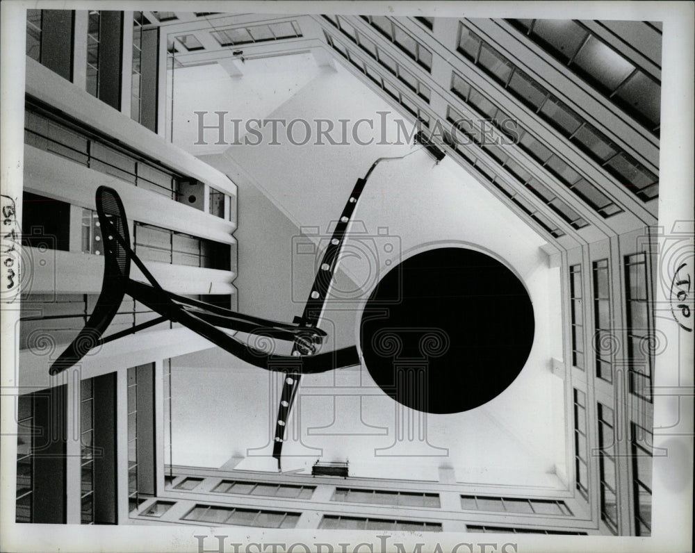 1983 Press Photo Detroit New Center Sculpture Above - RRW90725 - Historic Images